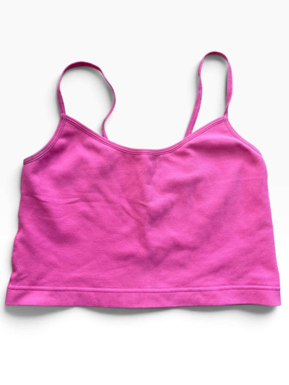 Garage Pink Scoop Neck Seamless Ribbed Crop Cami Tank Top Medium